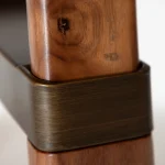 CROSS TABLE Walnut Veneer W. Antique Brass Finish 400500120 04 Detail