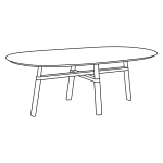 CROSS Table Whitewashed Oak Veneer 01 Drawing