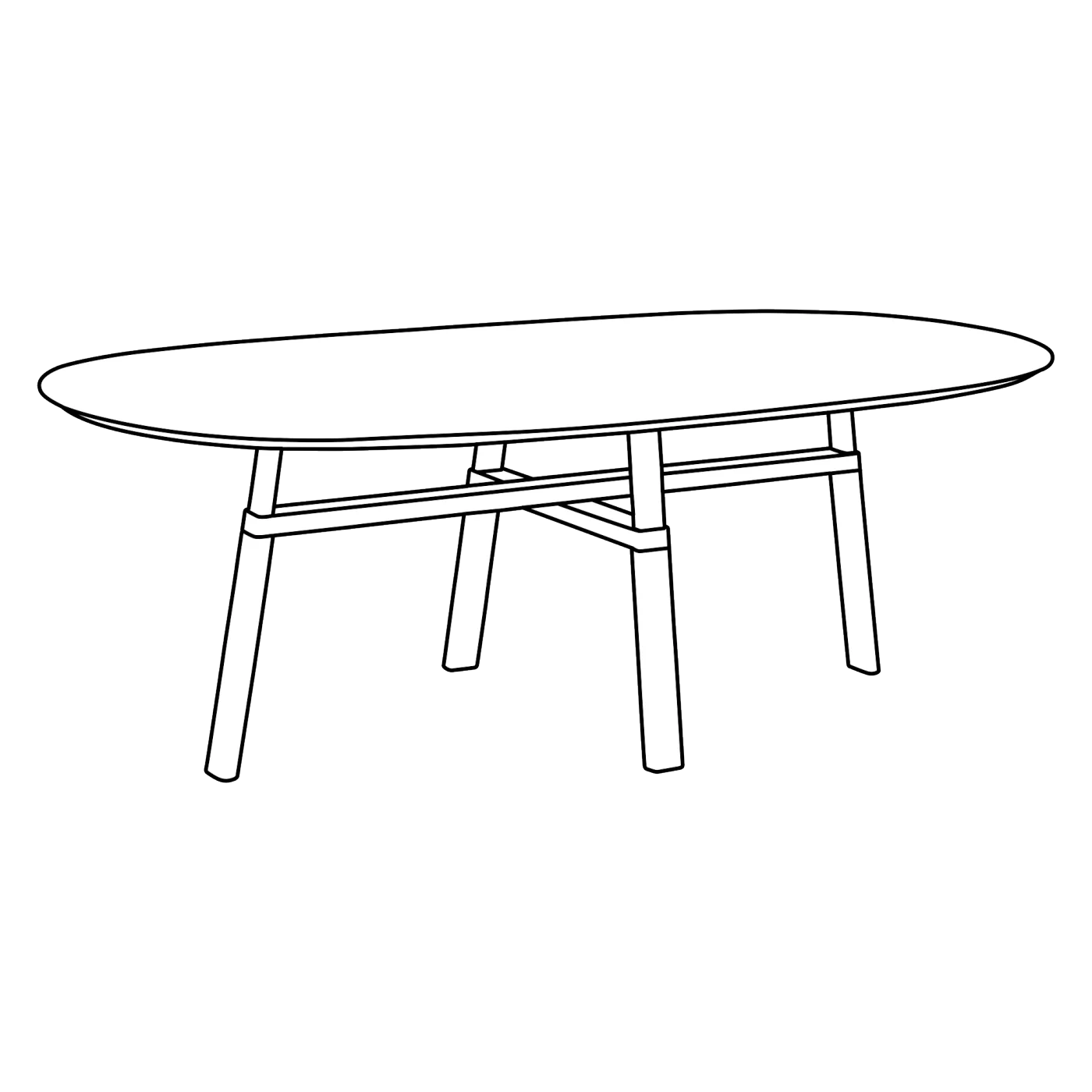 CROSS Table Whitewashed Oak Veneer 01 Drawing