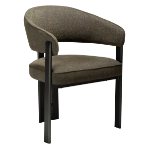 DUCT ARMCHAIR Dark Olive Boucle W. Antique Pewter Legs 100920960 01 Main