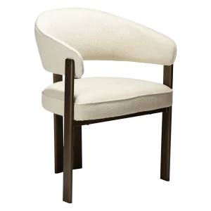 DUCT ARMCHAIR Simply Beige Boucle W. Antique Brass Legs 100920950 01 Main