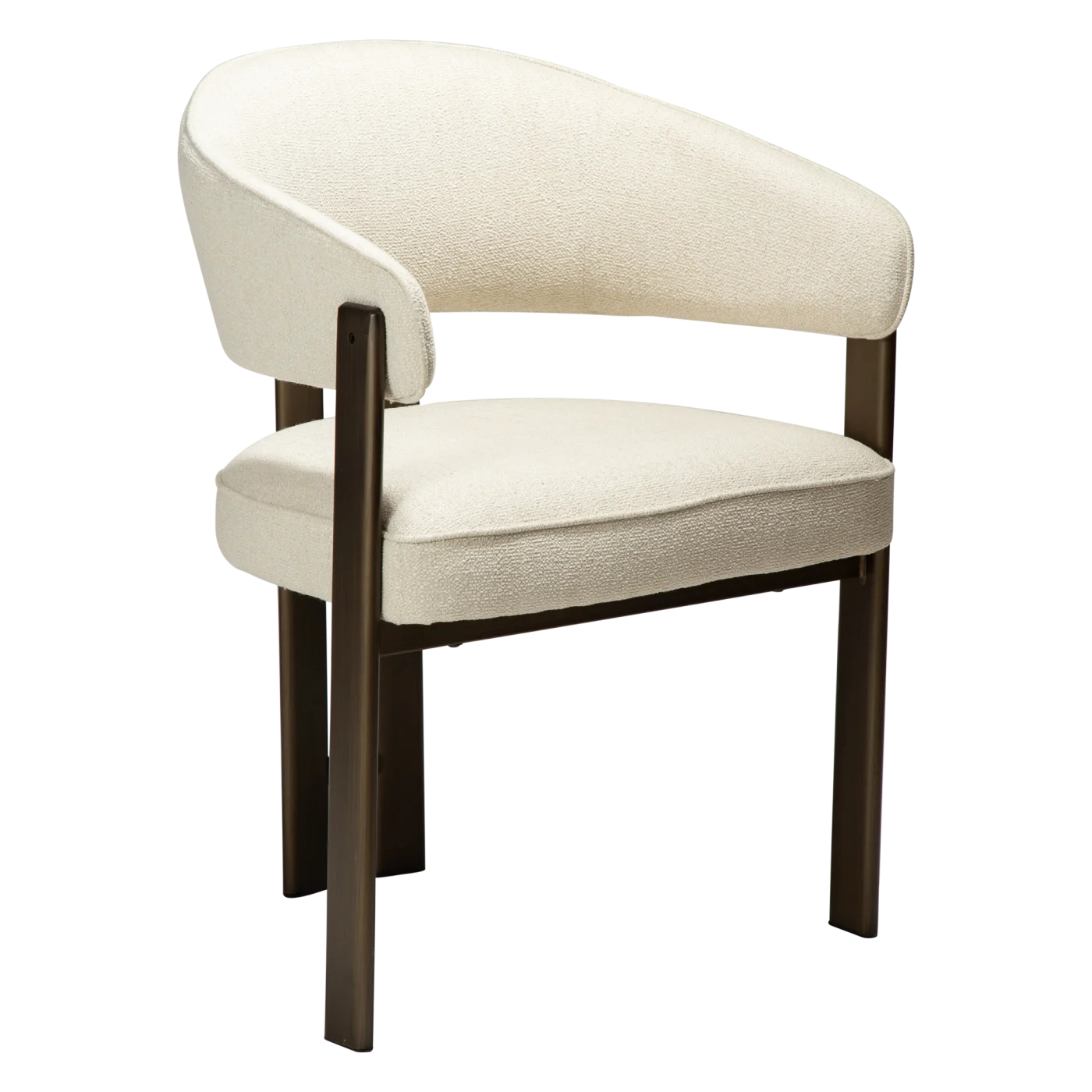 DUCT ARMCHAIR Simply Beige Boucle W. Antique Brass Legs 100920950 01 Main