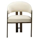 DUCT ARMCHAIR Simply Beige Boucle W. Antique Brass Legs 100920950 02 Front