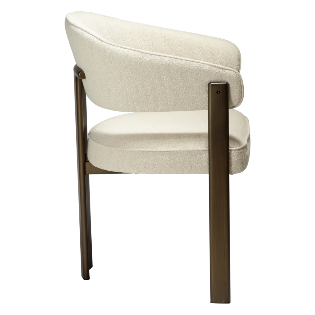 DUCT ARMCHAIR Simply Beige Boucle W. Antique Brass Legs 100920950 03 Profile