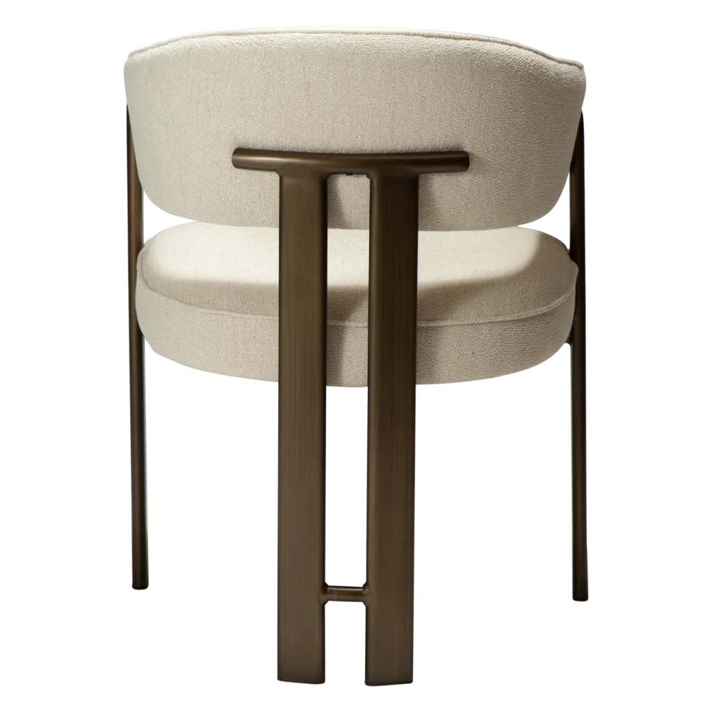 DUCT ARMCHAIR Simply Beige Boucle W. Antique Brass Legs 100920950 04 Back