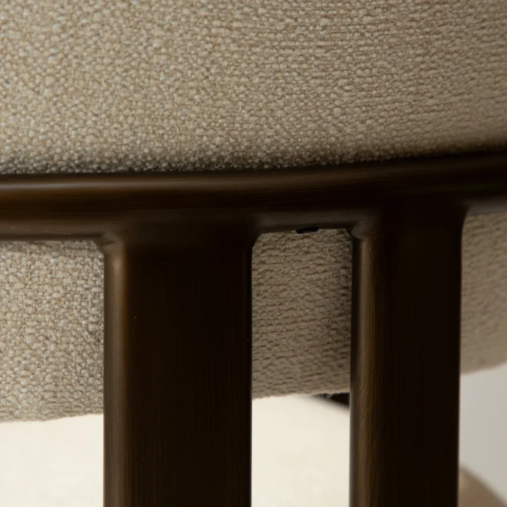 DUCT ARMCHAIR Simply Beige Boucle W. Antique Brass Legs 100920950 08 Detail3