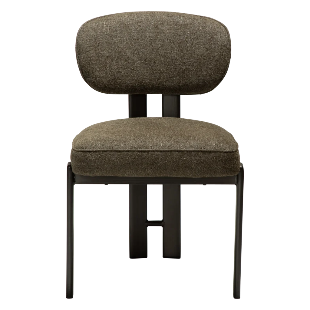 DUCT CHAIR Dark Olive W. Antique Pewter Legs 100920920 02 Front