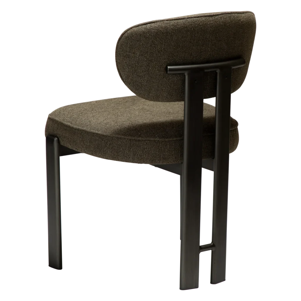 DUCT CHAIR Dark Olive W. Antique Pewter Legs 100920920 05 Back Angle