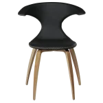 Flair Chair Black Leather With Oak Veneer Legs 100222580 02 Front
