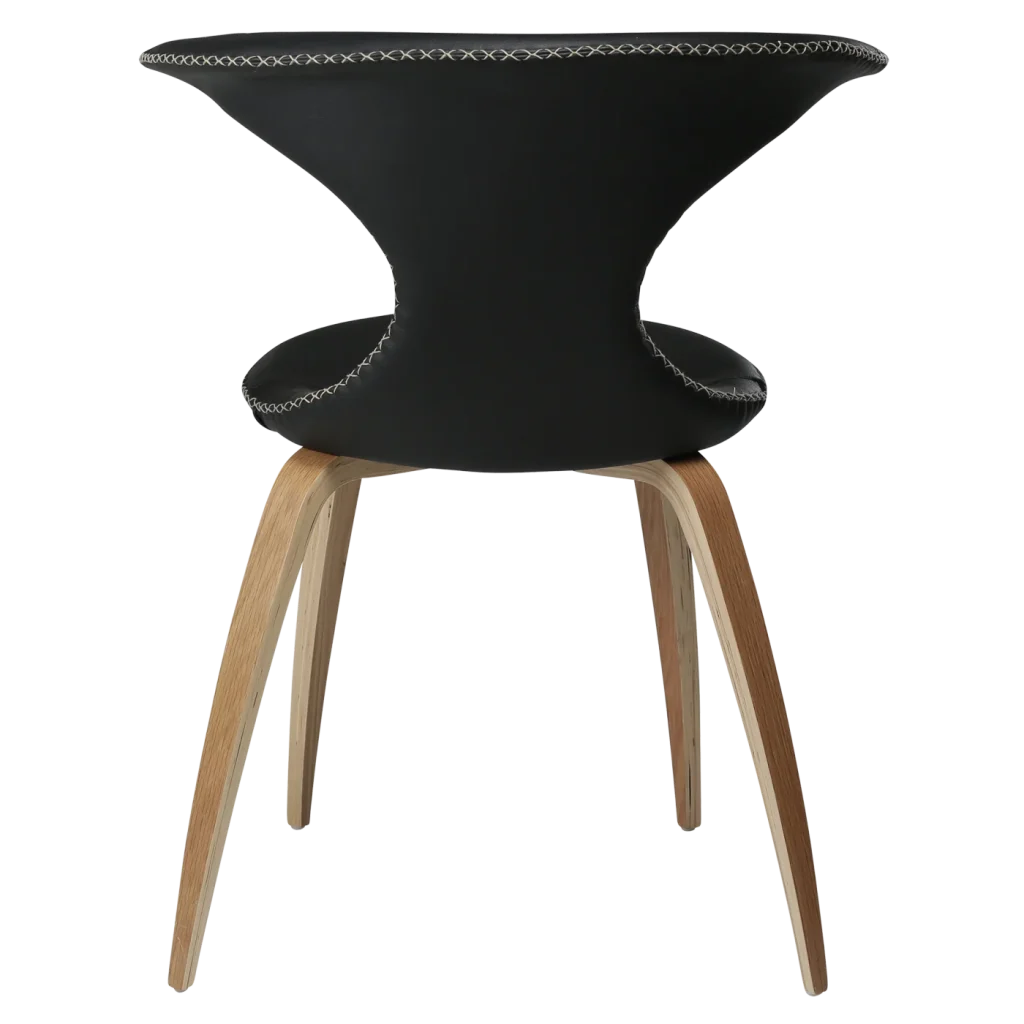 Flair Chair Black Leather With Oak Veneer Legs 100222580 04 Back