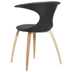Flair Chair Black Leather With Oak Veneer Legs 100222580 05 Back Angle