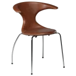 Flair Chair Light Brown Leather With Chrome Tube Legs 100222570 01 Main