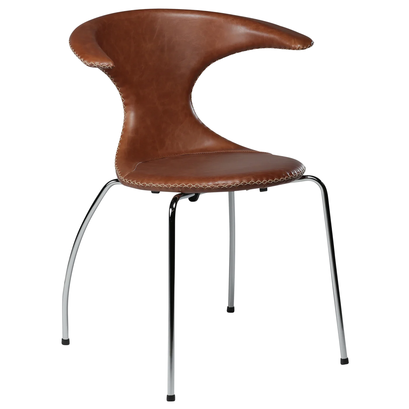 Flair Chair Light Brown Leather With Chrome Tube Legs 100222570 01 Main