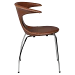 Flair Chair Light Brown Leather With Chrome Tube Legs 100222570 03 Profile