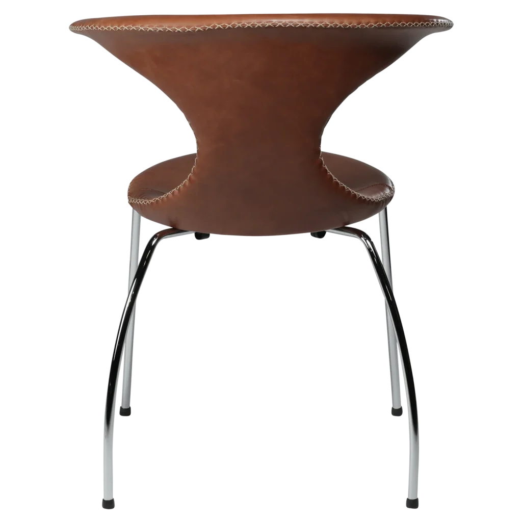 Flair Chair Light Brown Leather With Chrome Tube Legs 100222570 04 Back