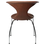 Flair Chair Light Brown Leather With Chrome Tube Legs 100222570 04 Back