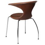 Flair Chair Light Brown Leather With Chrome Tube Legs 100222570 05 Back Angle
