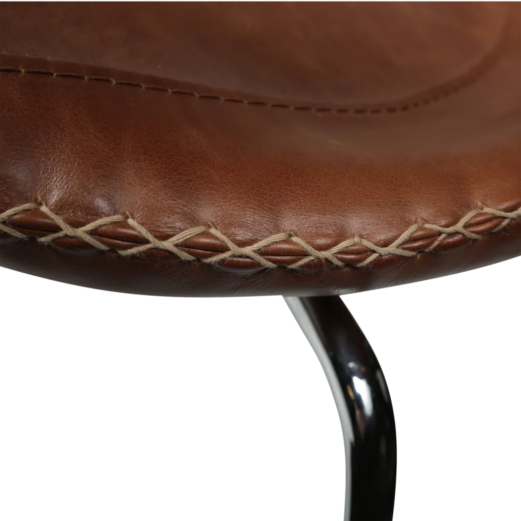 Flair Chair Light Brown Leather With Chrome Tube Legs 100222570 06 Detail1