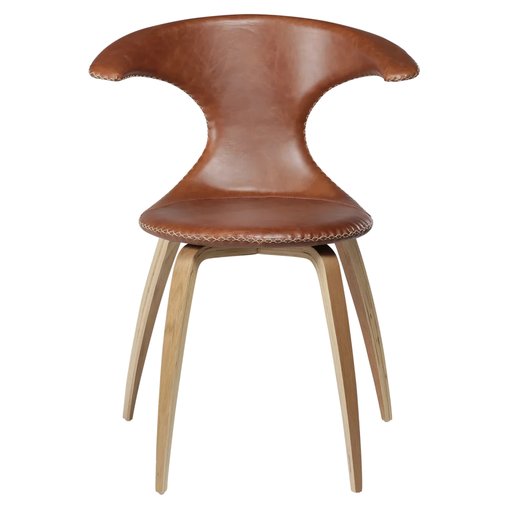 Flair Chair Light Brown Leather With Oak Veneer Legs 100222590 02 Front