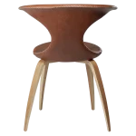 Flair Chair Light Brown Leather With Oak Veneer Legs 100222590 03 Back