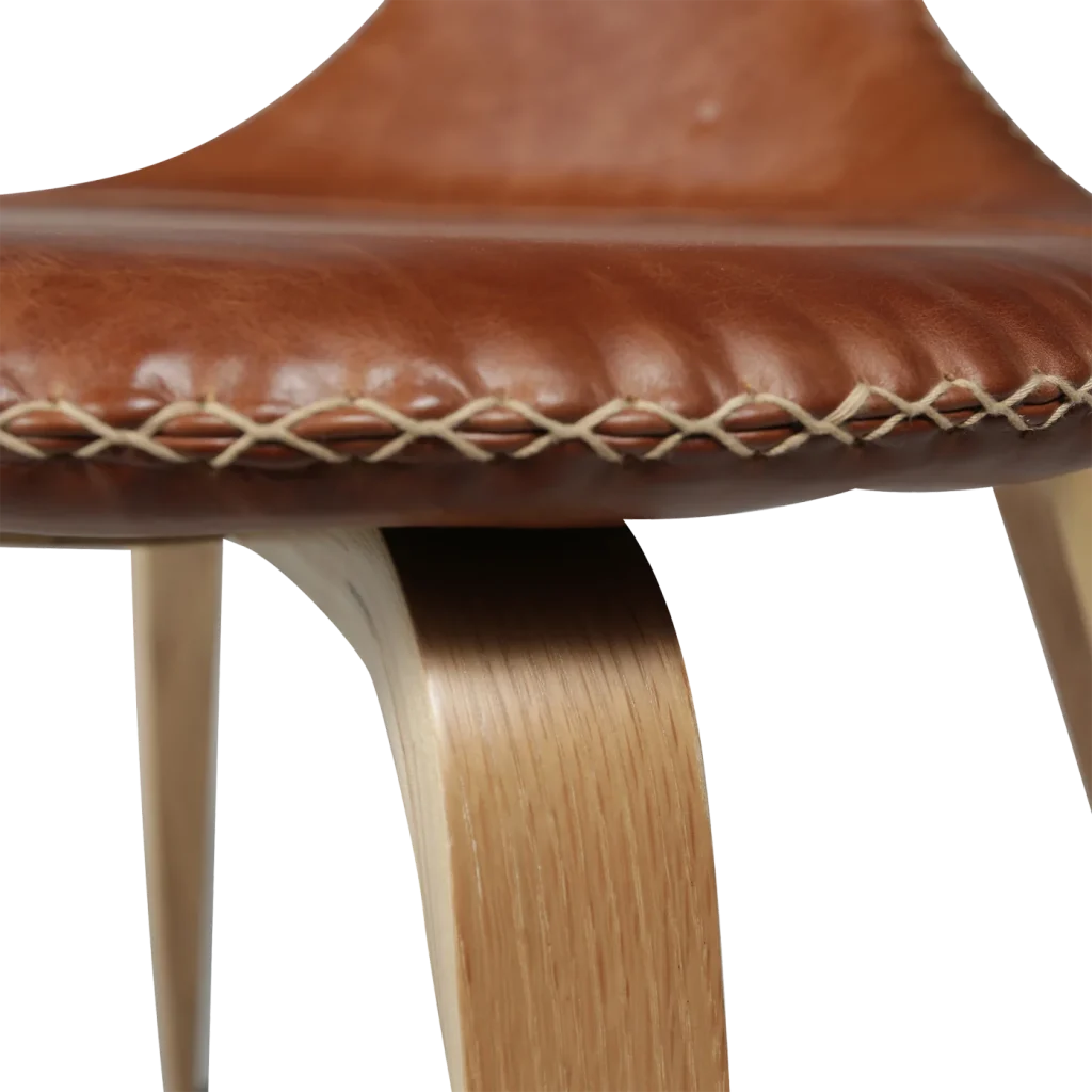 Flair Chair Light Brown Leather With Oak Veneer Legs 100222590 06 Detail2
