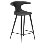 Flair Counter Stool Black Leather With Black Conical Metal Legs 300222595 01 Main