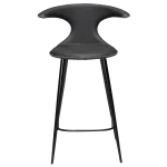 Flair Counter Stool Black Leather With Black Conical Metal Legs 300222595 02 Front