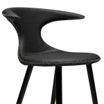 Flair Counter Stool Black Leather With Black Conical Metal Legs 300222595 06 Detail1