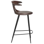 Flair Counter Stool Vintage Cocoa Art Leather With Black Conical Metal Legs 300800855 03 Profile
