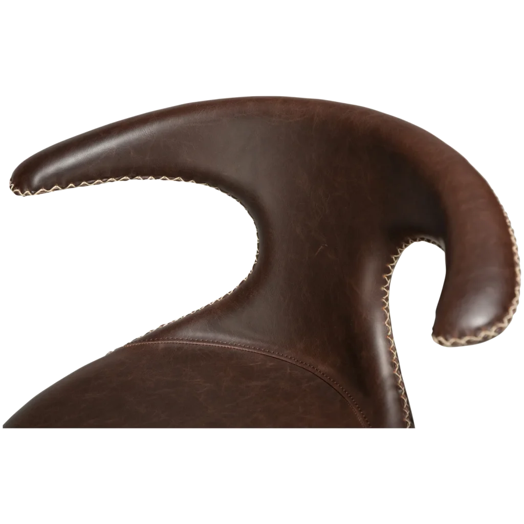 Flair Counter Stool Vintage Cocoa Art Leather With Black Conical Metal Legs 300800855 06 Detail1