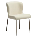 GLAM CHAIR Frosted Almond Boucle Fabric W. Antique Brass Metal Legs 100206227 01 Main