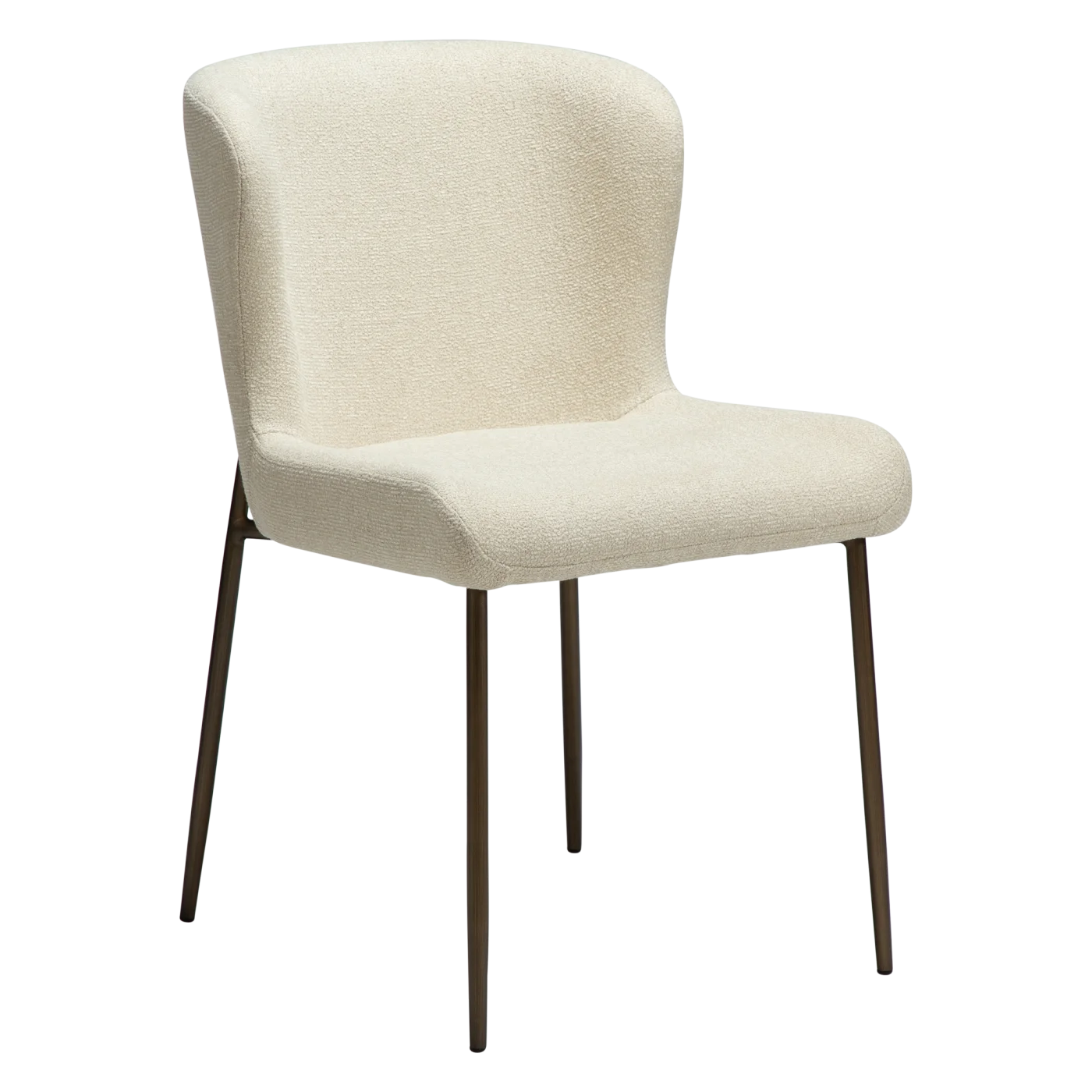 GLAM CHAIR Frosted Almond Boucle Fabric W. Antique Brass Metal Legs 100206227 01 Main
