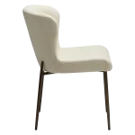 GLAM CHAIR Frosted Almond Boucle Fabric W. Antique Brass Metal Legs 100206227 03 Profile