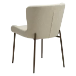 GLAM CHAIR Frosted Almond Boucle Fabric W. Antique Brass Metal Legs 100206227 05 Back Angle