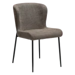 GLAM CHAIR Major Brown Boucle Fabric W. Black Metal Legs 100206226 01 Main