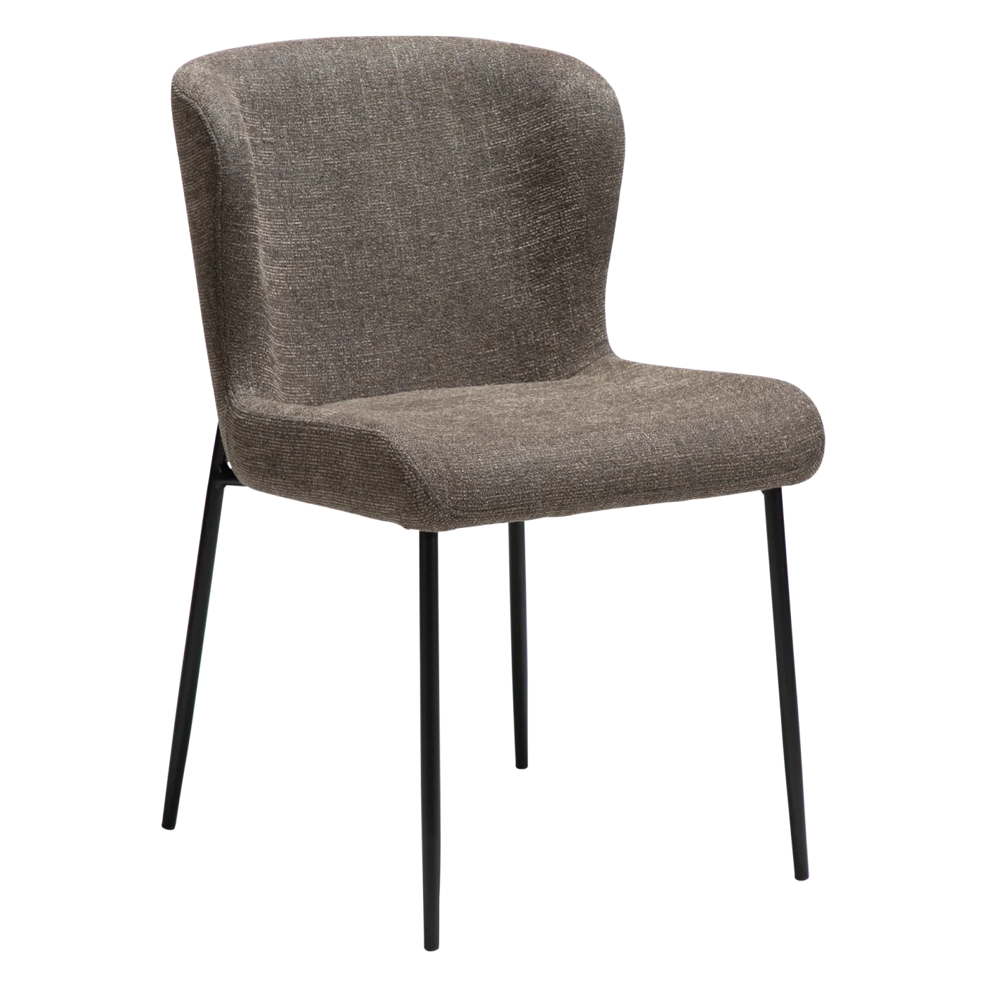 GLAM CHAIR Major Brown Boucle Fabric W. Black Metal Legs 100206226 01 Main