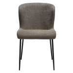 GLAM CHAIR Major Brown Boucle Fabric W. Black Metal Legs 100206226 02 Front