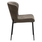 GLAM CHAIR Major Brown Boucle Fabric W. Black Metal Legs 100206226 03 Profile