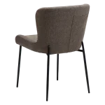 GLAM CHAIR Major Brown Boucle Fabric W. Black Metal Legs 100206226 05 Back Angle