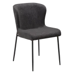 Glam Chair Raven Black Boucle Fabric With Black Metal Legs 100206207 01 Main