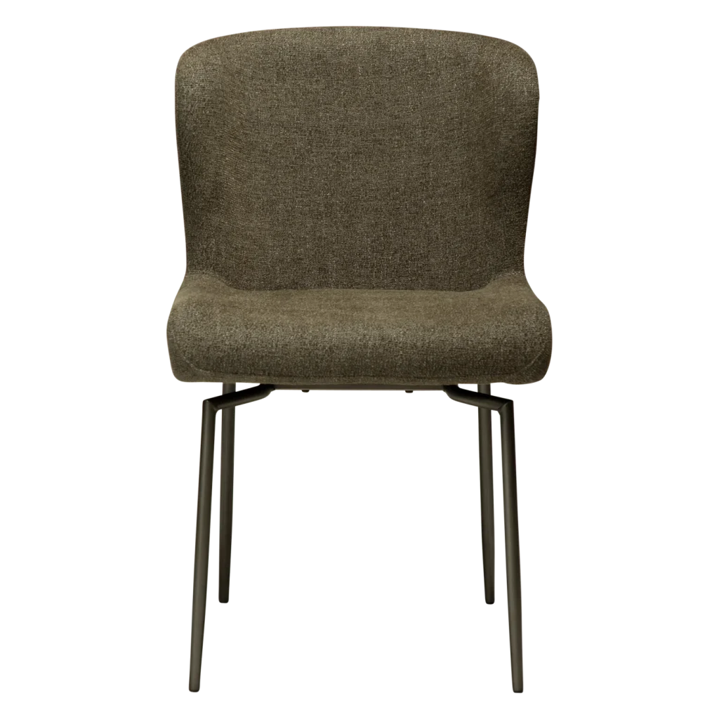 GLAM CHAIR SWIVEL Dark Olive W. Antique Pewter Swivel Legs 100208303 02 Front
