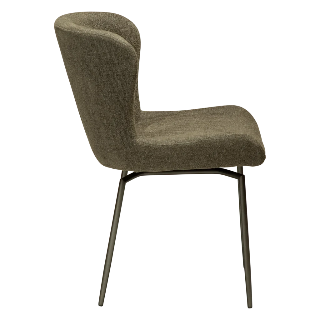 GLAM CHAIR SWIVEL Dark Olive W. Antique Pewter Swivel Legs 100208303 03 Profile