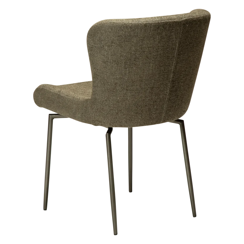 GLAM CHAIR SWIVEL Dark Olive W. Antique Pewter Swivel Legs 100208303 05 Back Angle