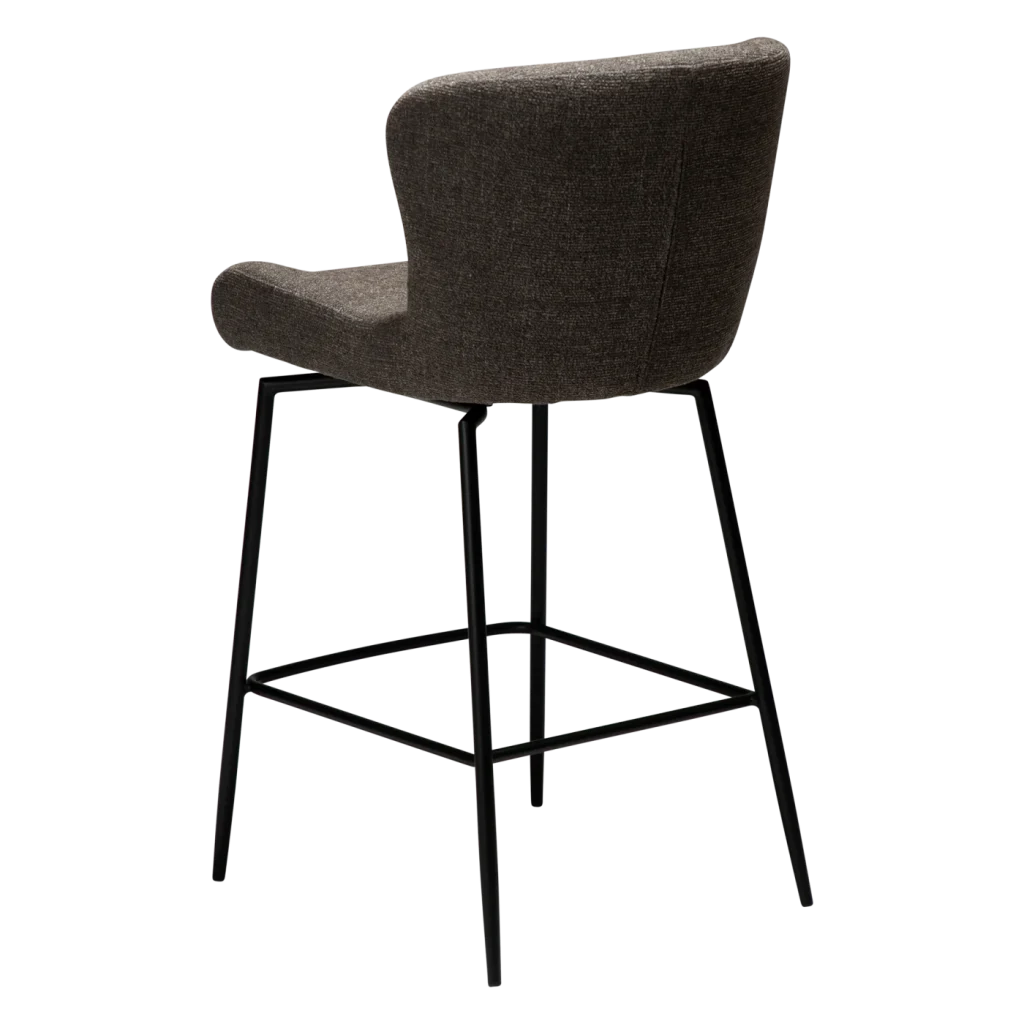 GLAM COUNTER SWIVEL Major Brown Boucle W. Black Swivel Legs 300308304 05 Back Angle