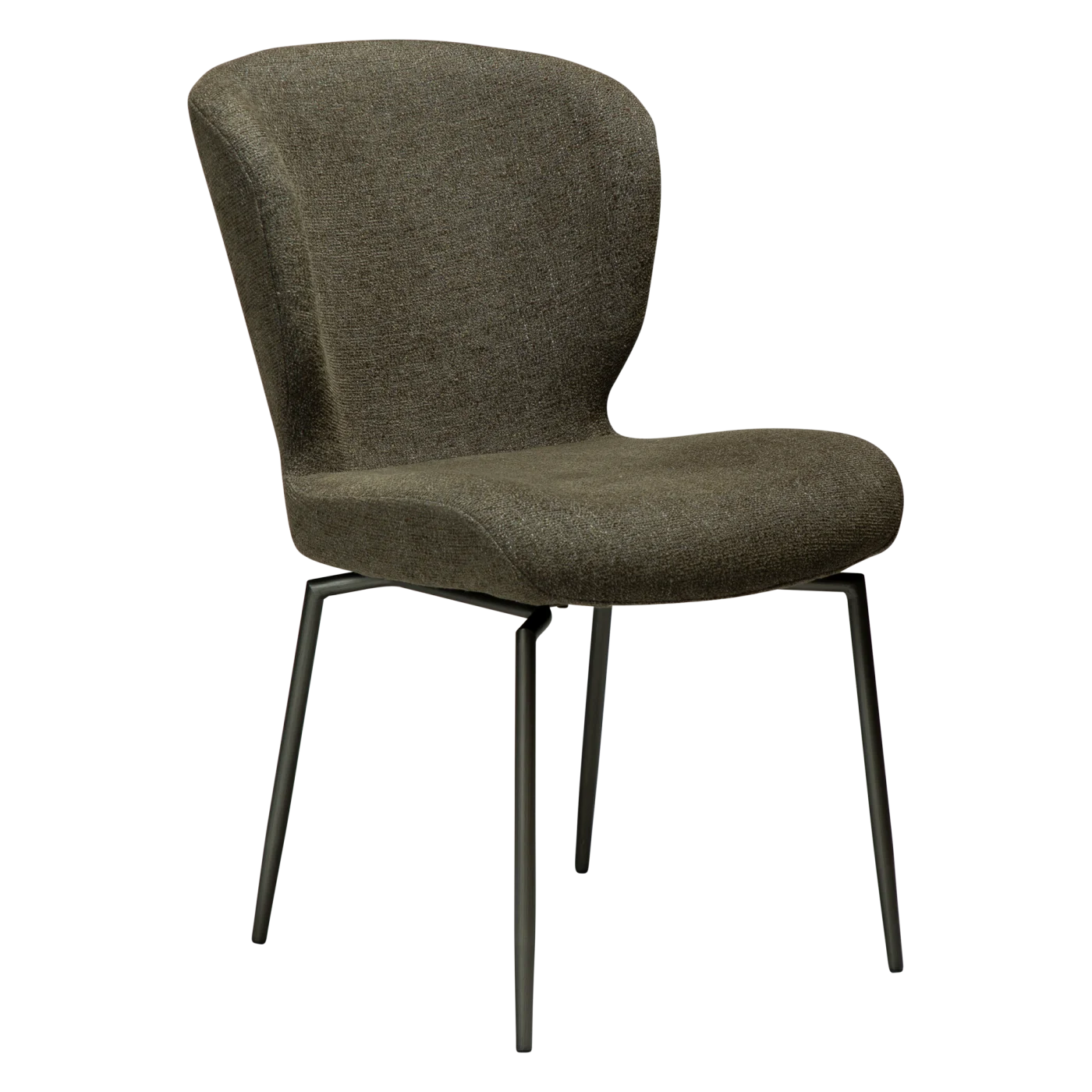 GLORY CHAIR SWIVEL Dark Olive Boucle W. Antique Pewter Swivel Legs 100330222 01 Main