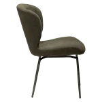 GLORY CHAIR SWIVEL Dark Olive Boucle W. Antique Pewter Swivel Legs 100330222 03 Profile