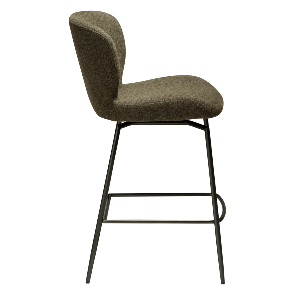 GLORY COUNTER SWIVEL Dark Olive W. Antique Brass Swivel Legs 300330122 03 Profile