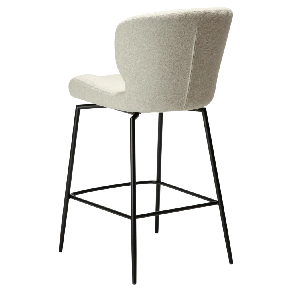 GLORY COUNTER SWIVEL Simply Beige Boucle W. Black Swivel Legs 300330124 05 Back Angle