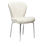 GLORY SWIVEL CHAIR Simply Beige Boucle W. Chrome Legs 100330210 01 Main