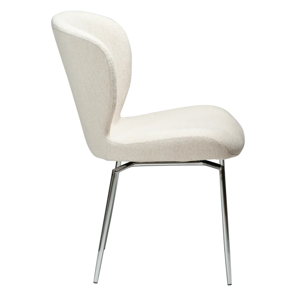 GLORY SWIVEL CHAIR Simply Beige Boucle W. Chrome Legs 100330210 03 Profile